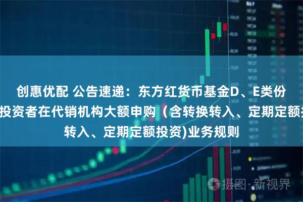 创惠优配 公告速递：东方红货币基金D、E类份额调整非个人投资者在代销机构大额申购（含转换转入、定期定额投资)业务规则