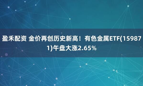 盈禾配资 金价再创历史新高！有色金属ETF(159871)午盘大涨2.65%