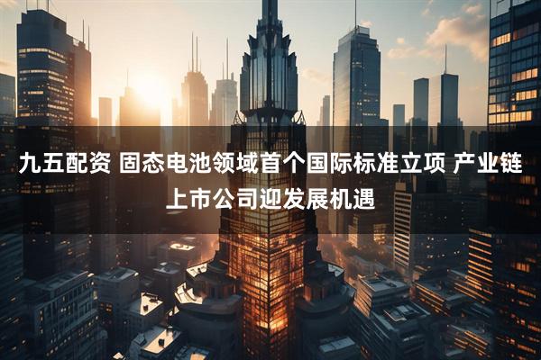 九五配资 固态电池领域首个国际标准立项 产业链上市公司迎发展机遇